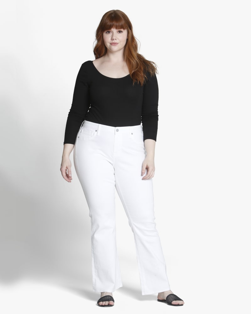 Plus size model wearing Ridgewood High-Rise Bootcut Jean by Vigoss | Dia&Co | dia_product_style_image_id:125041